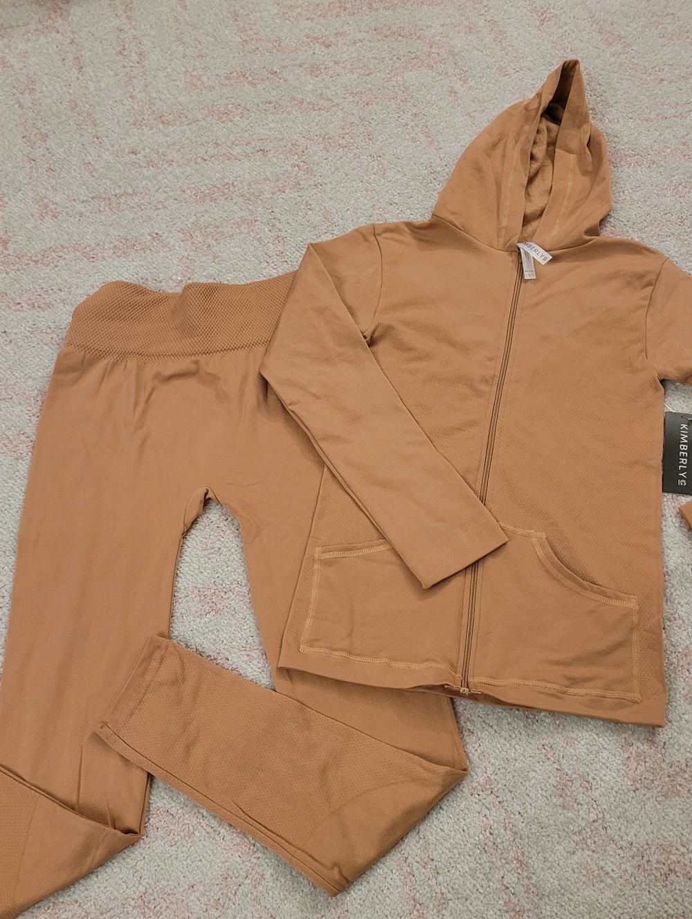 Cozy Zip Hoodie and Legging Set - Warm Camel